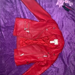 COPY - Zara Girls Red Leather Jacket